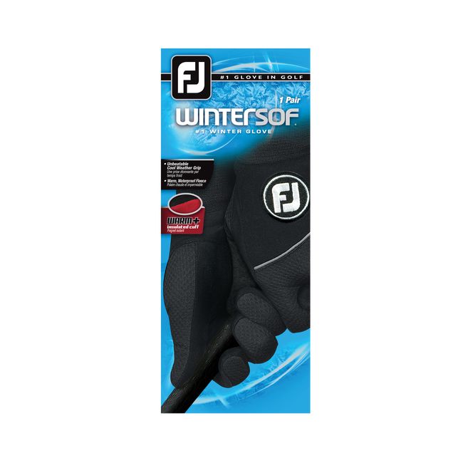 Men's Footjoy WinterSof Pair Golf Gloves Black | HSVARXY-98