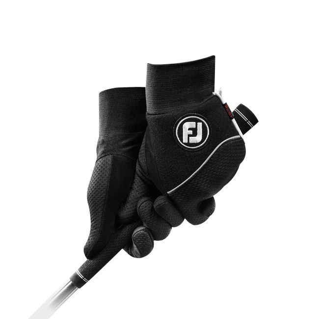 Men's Footjoy WinterSof Pair Golf Gloves Black | HSVARXY-98