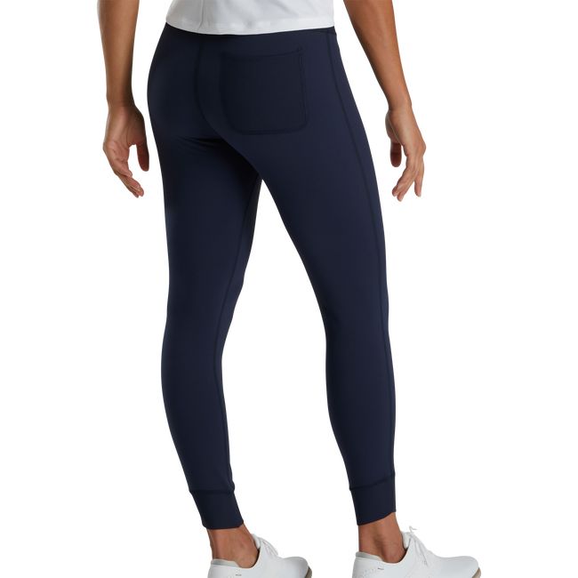 Women's Footjoy Ankle Length Rib Block Leggings Navy | EMZRCWV-82