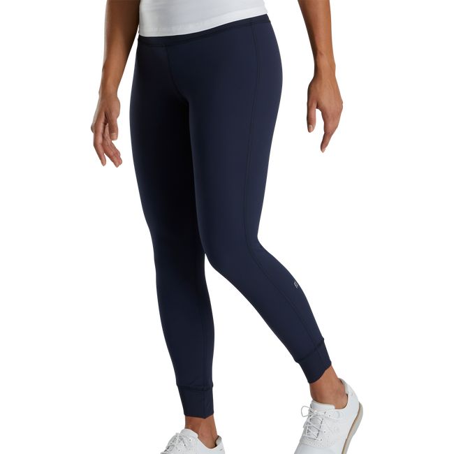 Women\'s Footjoy Ankle Length Rib Block Leggings Navy | EMZRCWV-82