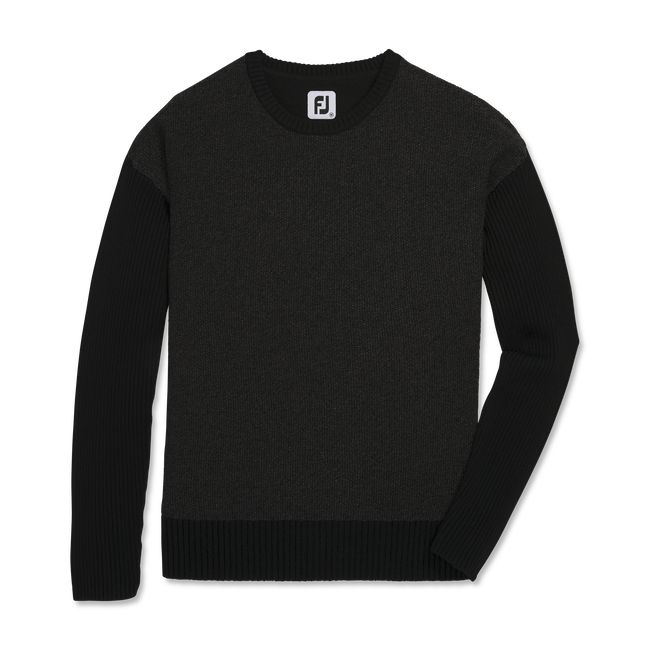 Women's Footjoy Crewneck Sweaters Black | OZXVICM-47