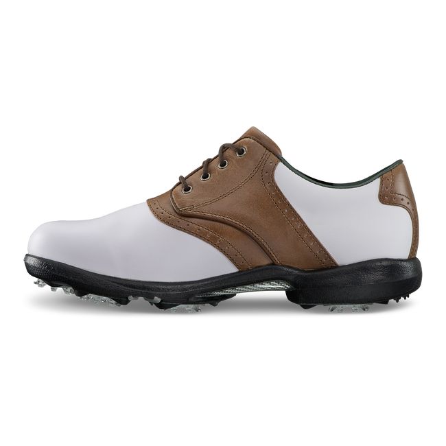 Women's Footjoy Dryjoys Golf Shoes White / Brown | RWMGZUJ-30