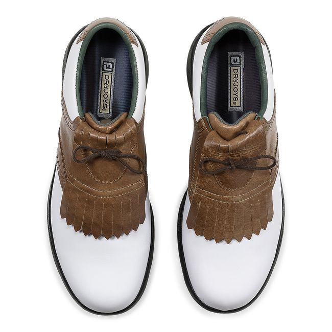 Women's Footjoy Dryjoys Golf Shoes White / Brown | RWMGZUJ-30