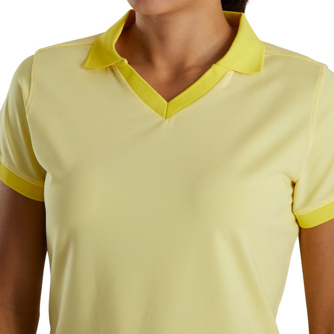 Women's Footjoy End On End Open Collar Shirts Yellow | NOJBGZU-82