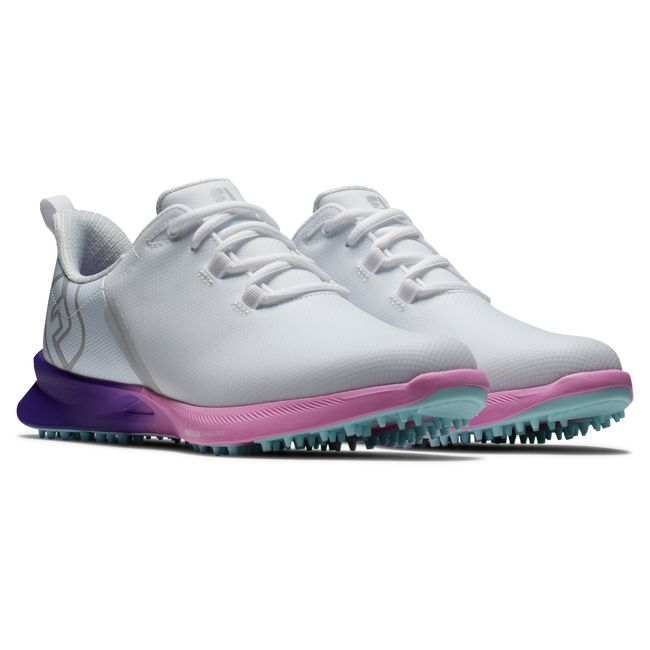 Women's Footjoy Fj Fuel Sport Spikeless Golf Shoes White / Purple | QRSBXAV-95