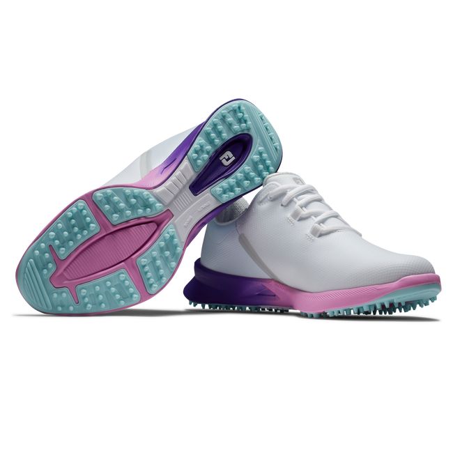 Women's Footjoy Fj Fuel Sport Spikeless Golf Shoes White / Purple | QRSBXAV-95