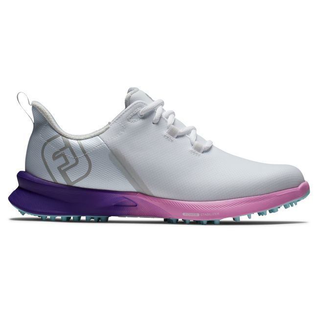 Women\'s Footjoy Fj Fuel Sport Spikeless Golf Shoes White / Purple | QRSBXAV-95