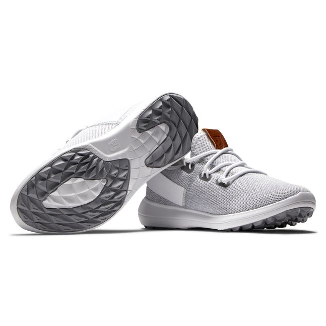 Women's Footjoy Flex Coastal Mesh Golf Shoes White / Grey | MPROJDY-23