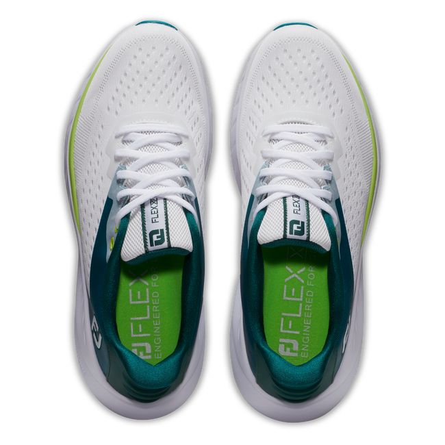 Women's Footjoy Flex Xp Spikeless Golf Shoes White / Green | GARXSCT-69