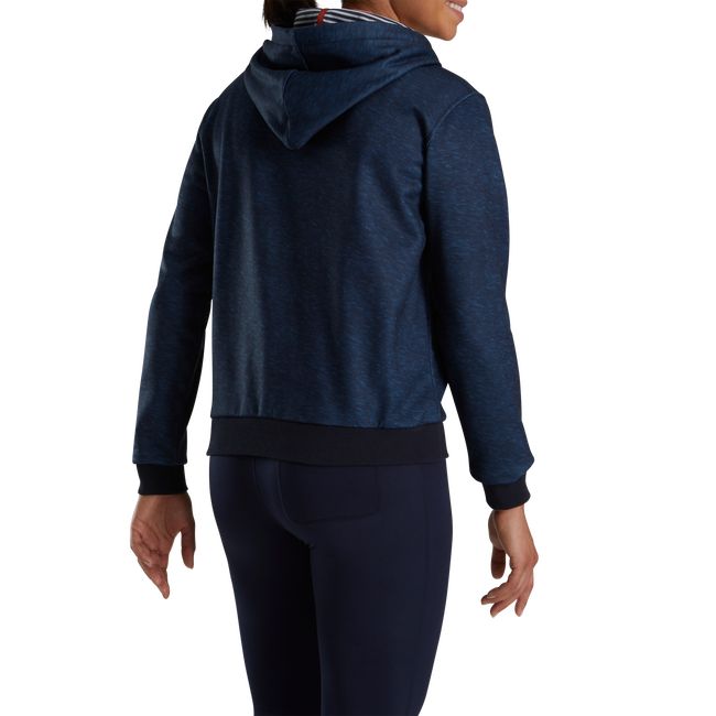 Women's Footjoy French Terry Hoodie Navy | BZULYSA-83