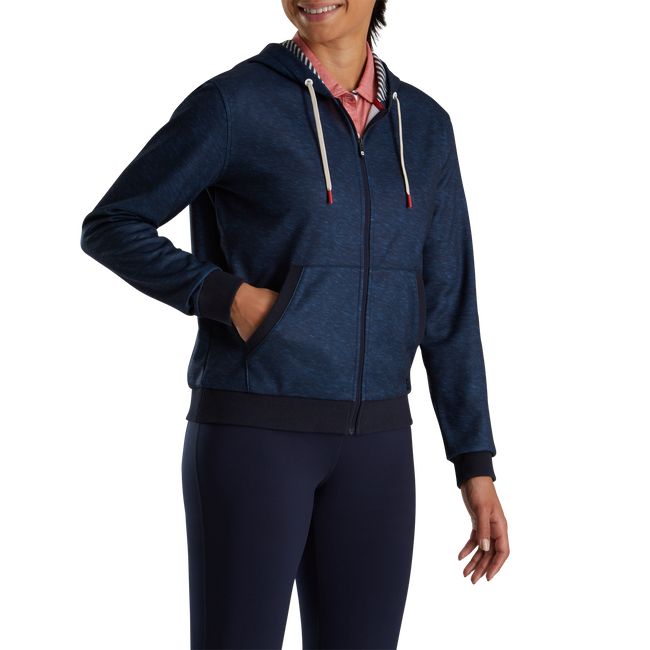 Women\'s Footjoy French Terry Hoodie Navy | BZULYSA-83