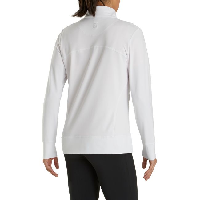 Women's Footjoy Full-Zip Panel Pocket Mid Layer Sweatshirt White | YABCMZD-40