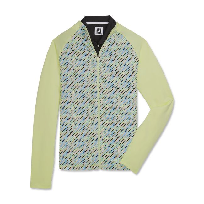 Women's Footjoy Full-Zip Printed Mid-Layer Jackets Yellow | DQBVCUH-73