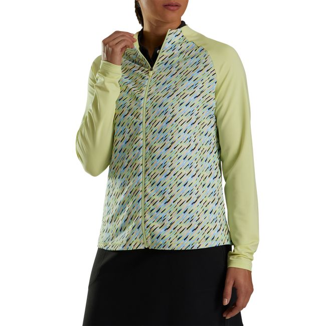 Women\'s Footjoy Full-Zip Printed Mid-Layer Jackets Yellow | DQBVCUH-73