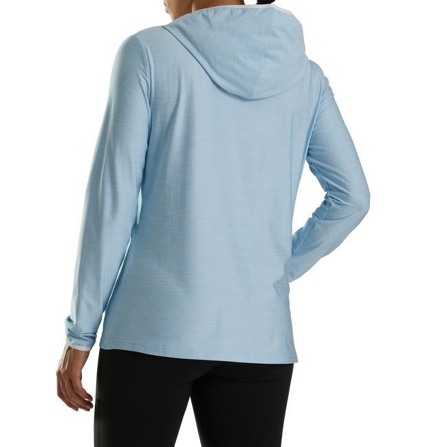 Women's Footjoy Full-Zip Spacedye Hoodie Blue | TIONFQD-09