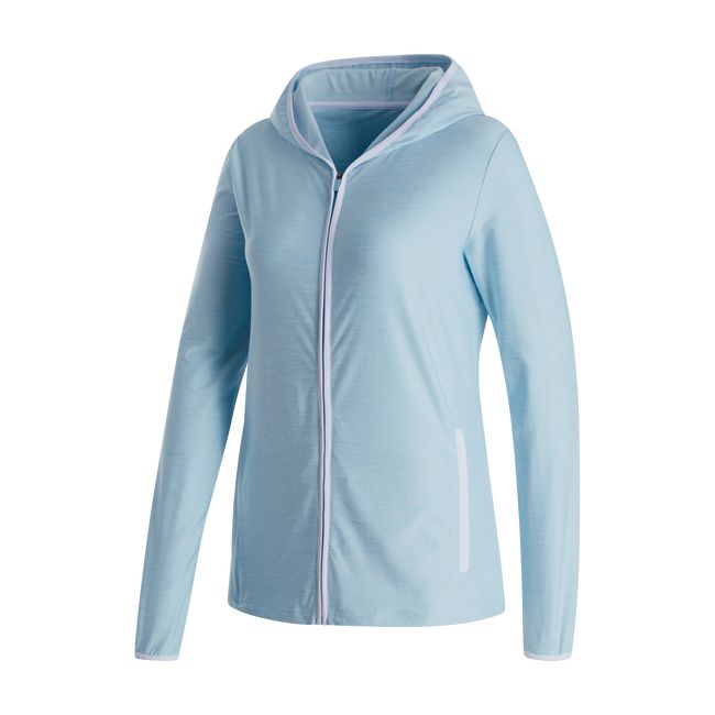 Women's Footjoy Full-Zip Spacedye Hoodie Blue | TIONFQD-09