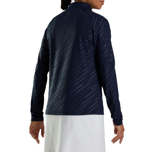 Women's Footjoy Half-Zip Embossed Pullover Sweatshirt Navy | HBLIRKA-39