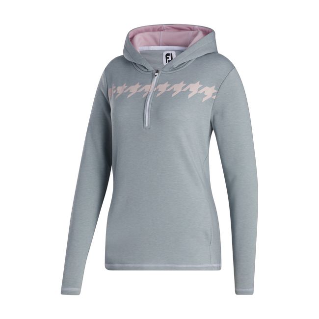 Women's Footjoy Half-Zip Hoodie Grey | PHJXDBM-57