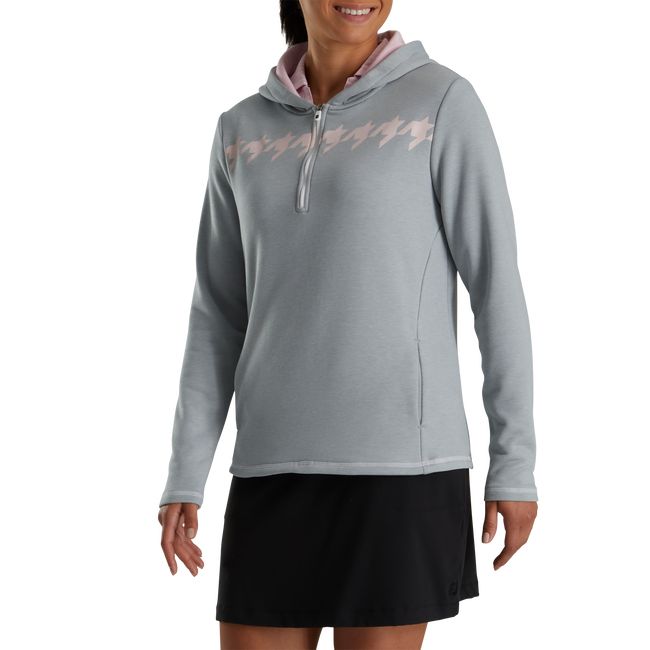 Women\'s Footjoy Half-Zip Hoodie Grey | PHJXDBM-57