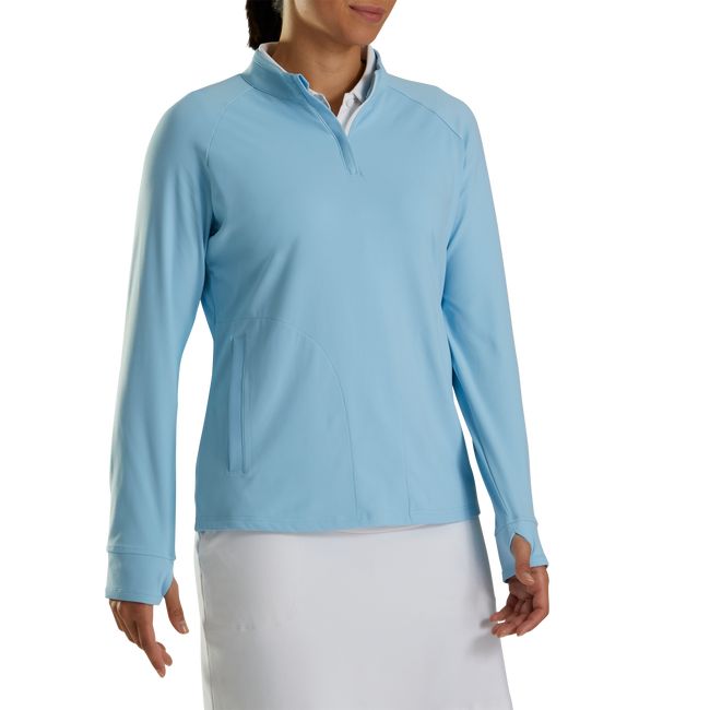 Women\'s Footjoy Half-Zip Mid-Layer Sweatshirt Blue | WNXSFJR-04