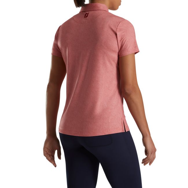 Women's Footjoy Heather Lisle Self Collar Shirts Red | OBYNCQU-12