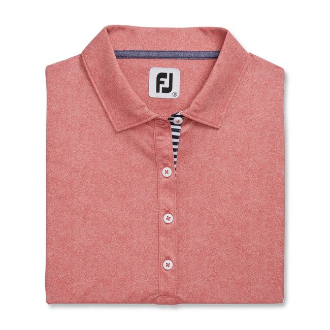 Women's Footjoy Heather Lisle Self Collar Shirts Red | OBYNCQU-12