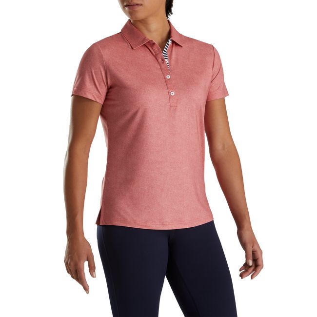 Women\'s Footjoy Heather Lisle Self Collar Shirts Red | OBYNCQU-12