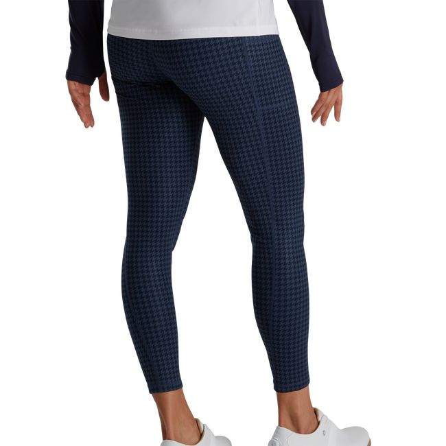 Women's Footjoy Houndstooth Print Leggings Navy | HTWQKLU-87