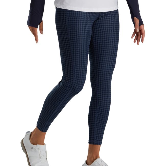 Women\'s Footjoy Houndstooth Print Leggings Navy | HTWQKLU-87