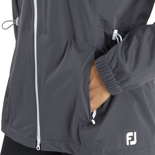 Women's Footjoy Hydroknit Rain Jackets Dark Grey | QVJSCHU-20