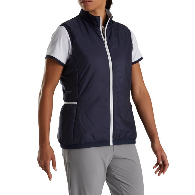 Women\'s Footjoy Insulated Reversible Vest Navy | WVMNRBU-28