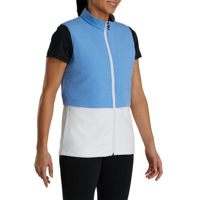 Women\'s Footjoy Layered Insulated Vest Light Blue / White | WTZJPNV-52