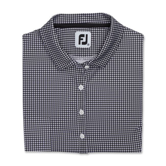 Women's Footjoy Lisle Houndstooth Sleeveless Shirts Black | QXZHPIM-78