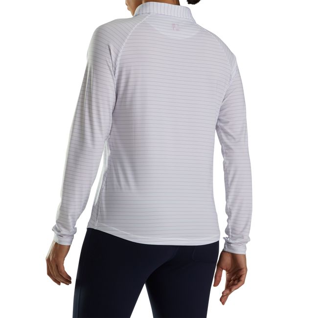 Women's Footjoy Pin Stripe Sun Protection Shirts White | CESGTOR-32