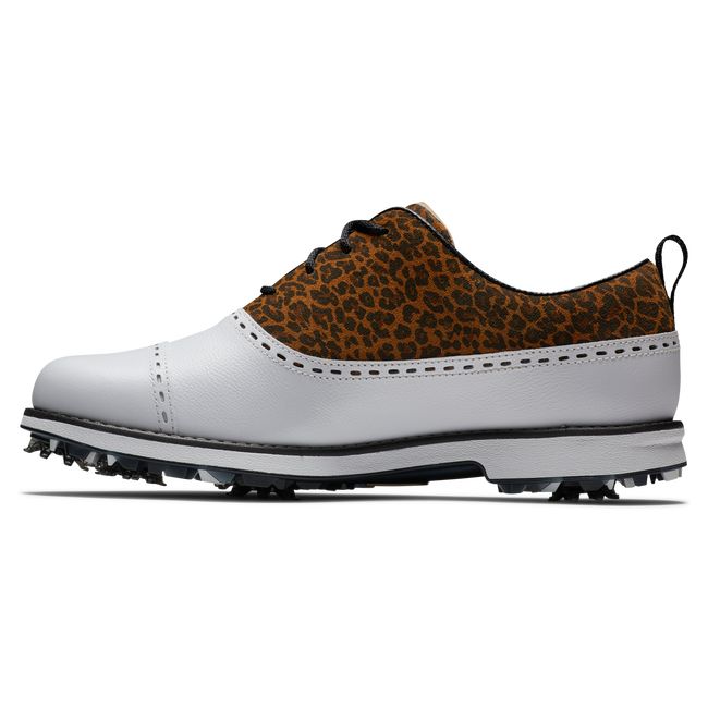 Women's Footjoy Premiere Series - Cap Toe Spiked Golf Shoes White | VUYRWDF-67