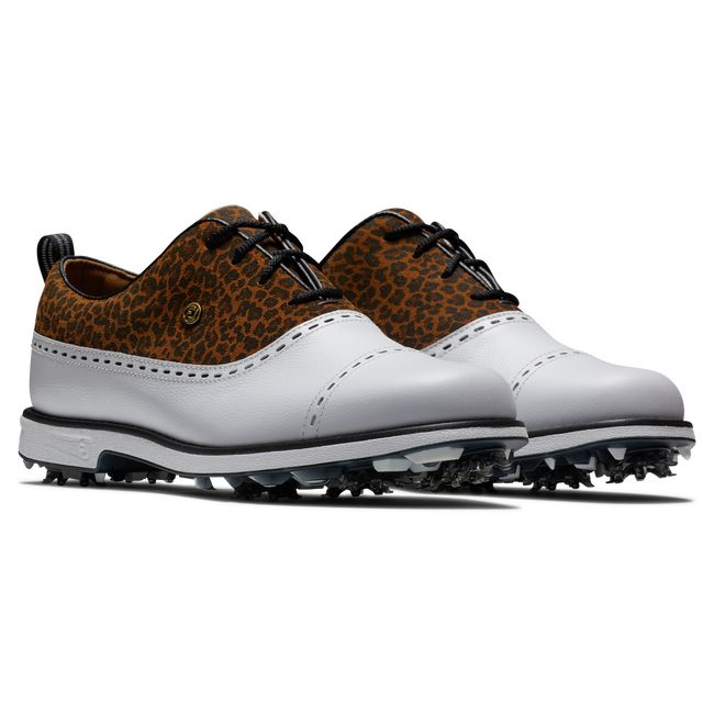 Women's Footjoy Premiere Series - Cap Toe Spiked Golf Shoes White | VUYRWDF-67