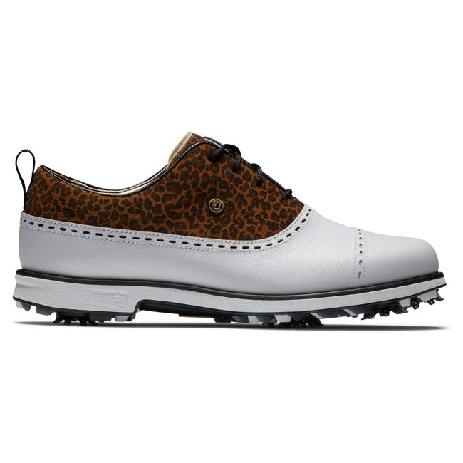 Women\'s Footjoy Premiere Series - Cap Toe Spiked Golf Shoes White | VUYRWDF-67