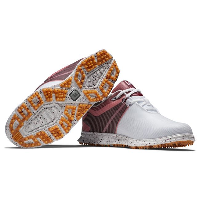 Women's Footjoy Pro|SL Sport Spikeless Golf Shoes White / Burgundy | ZXWDKBN-84