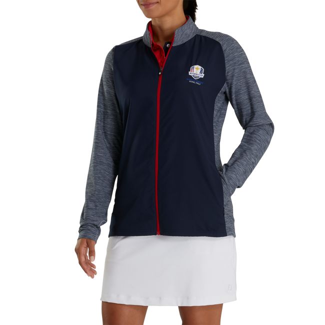 Women\'s Footjoy Ryder Cup Full-Zip Hybrid Jackets Navy | HICOUKA-75