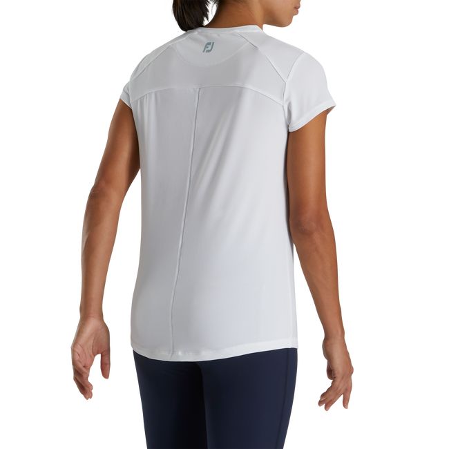 Women's Footjoy Short Sleeve Crew Neck Shirts White | BMTIGNE-08