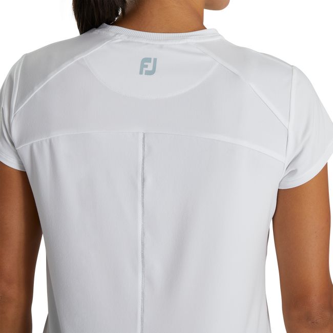 Women's Footjoy Short Sleeve Crew Neck Shirts White | BMTIGNE-08