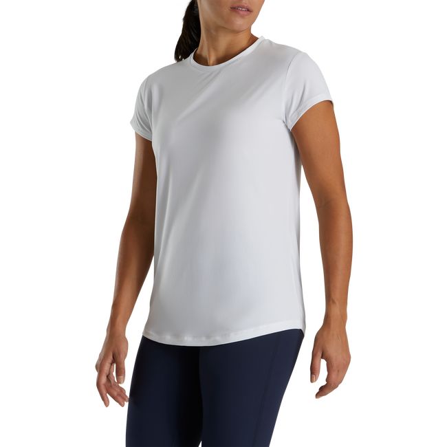 Women\'s Footjoy Short Sleeve Crew Neck Shirts White | BMTIGNE-08