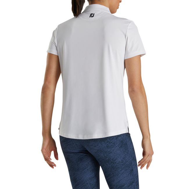 Women's Footjoy Solid Lisle - Fj Tour Collar Shirts White | IHFNBYL-57