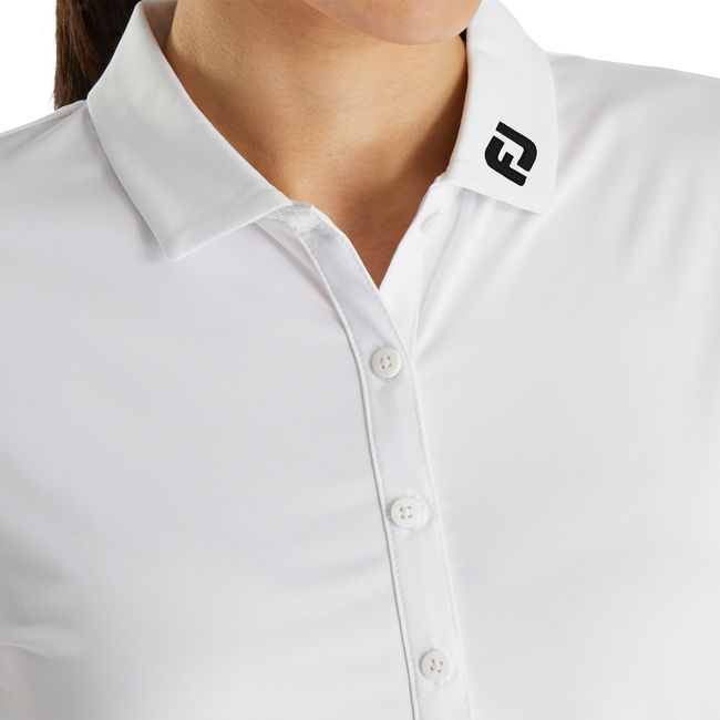 Women's Footjoy Solid Lisle - Fj Tour Collar Shirts White | IHFNBYL-57