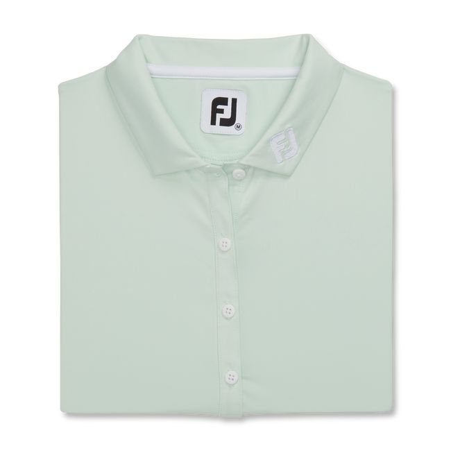 Women's Footjoy Solid Lisle Self Collar Shirts Mint | FQXEYPL-26