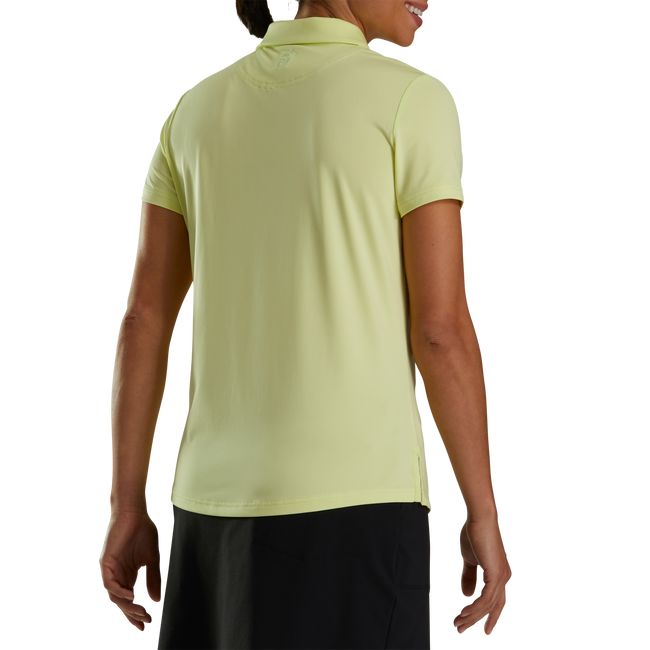 Women's Footjoy Solid Lisle Self Collar Shirts Yellow | MJZEQSD-92