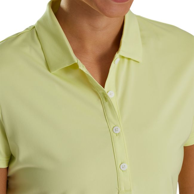 Women's Footjoy Solid Lisle Self Collar Shirts Yellow | MJZEQSD-92