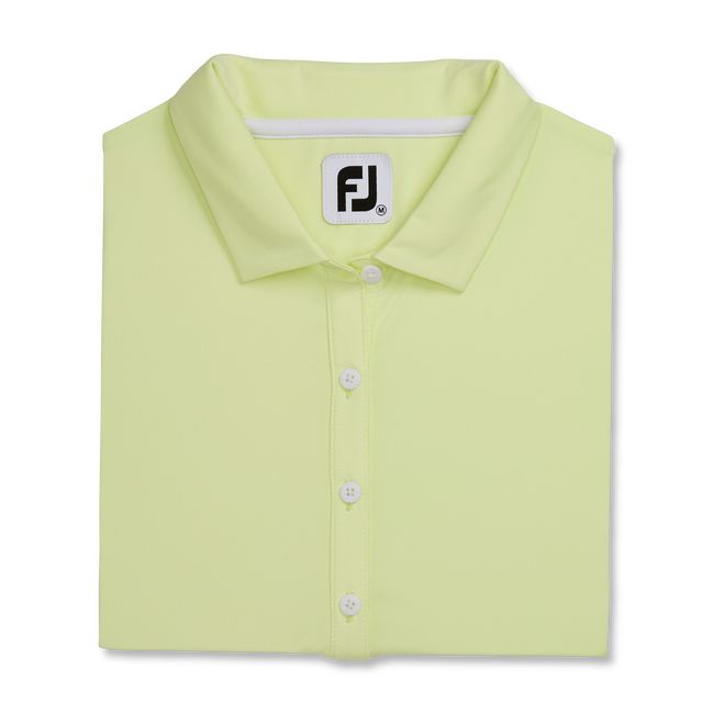 Women's Footjoy Solid Lisle Self Collar Shirts Yellow | MJZEQSD-92