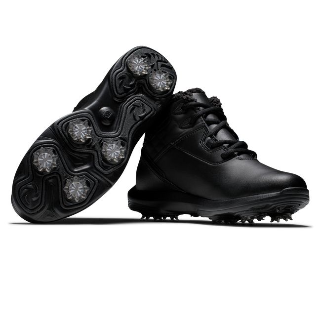 Women's Footjoy Stormwalker Spiked Golf Shoes Black | XBOVJLS-10