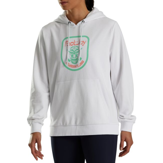 Women\'s Footjoy Tiki Graphic Hoodie White | XFEAYKW-85